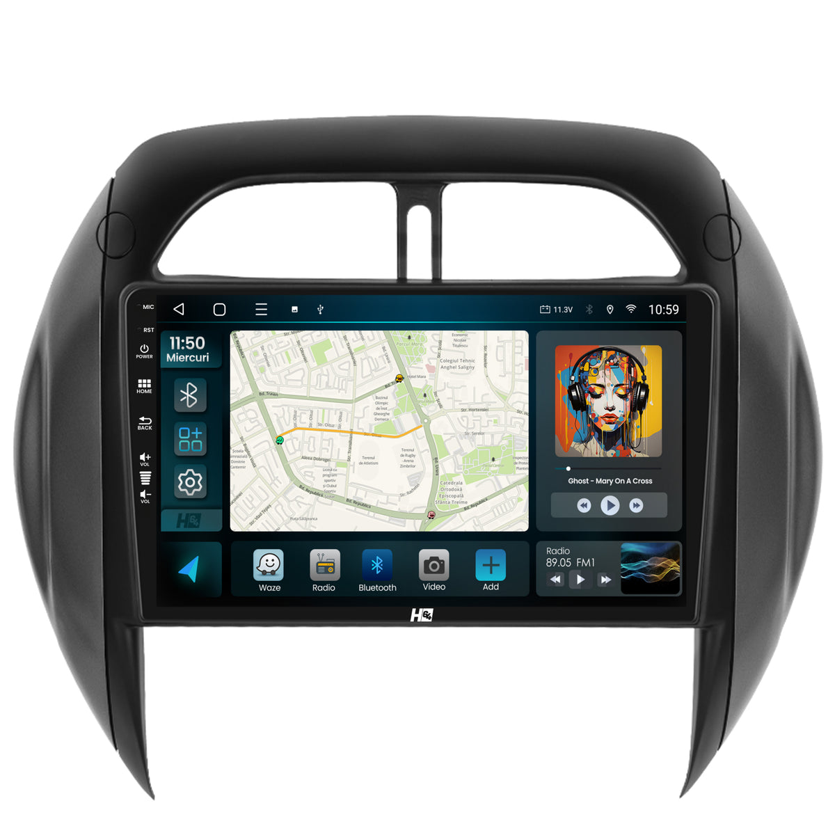 Navigatie HUB64 Toyota RAV4 (2003-2005), 8GB RAM, Android, Octacore, Slot Sim 4G, DSP, GPS, Wi-FI, Carplay, Android Auto, USB, Bluetooth, Waze, Touchscreen, 9 Inch