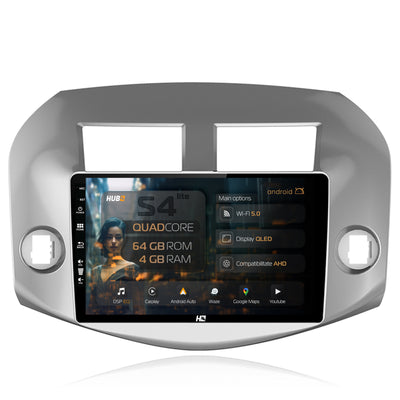 Navigatie HUB64 Toyota RAV4 (2005-2013), 4GB RAM, Android, Quadcore, DSP, GPS, Wi-FI, Carplay, Android Auto, USB, Bluetooth, Waze, Touchscreen, 10.1 Inch