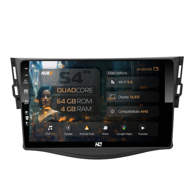 Navigatie HUB64 Toyota RAV4 (2006-2013), 4GB RAM, Android, Quadcore, DSP, GPS, Wi-FI, Carplay, Android Auto, USB, Bluetooth, Waze, Touchscreen, 9 inch