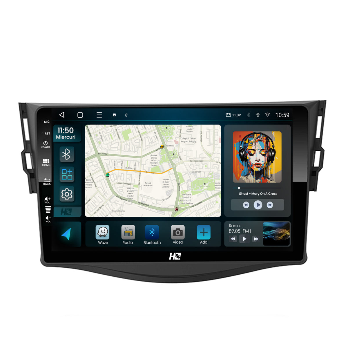 Navigatie HUB64 Toyota RAV4 (2006-2013), 6GB RAM, Android, Octacore, Slot Sim 4G, DSP, GPS, Wi-FI, Carplay, Android Auto, USB, Bluetooth, Waze, Touchscreen, 9 Inch