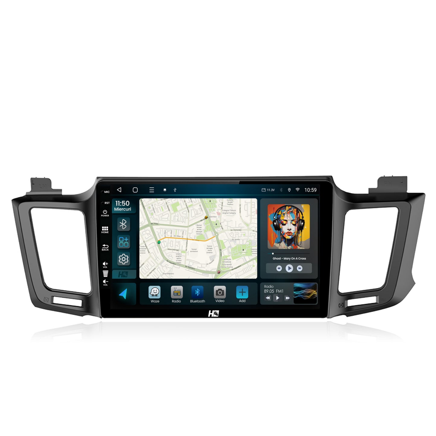 Navigatie HUB64 Toyota RAV4 (2013-2018), 4GB RAM, Android, Octacore, Slot Sim 4G, DSP, GPS, Wi-FI, Carplay, Android Auto, USB, Bluetooth, Waze, Touchscreen, 10.1 Inch