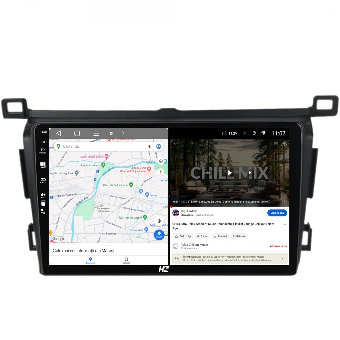 Navigatie HUB64 Toyota RAV4 (2013-2018), 4GB RAM, Android, Octacore, Slot Sim 4G, DSP, GPS, Wi-FI, Carplay, Android Auto, USB, Bluetooth, Waze, Touchscreen, 9 Inch