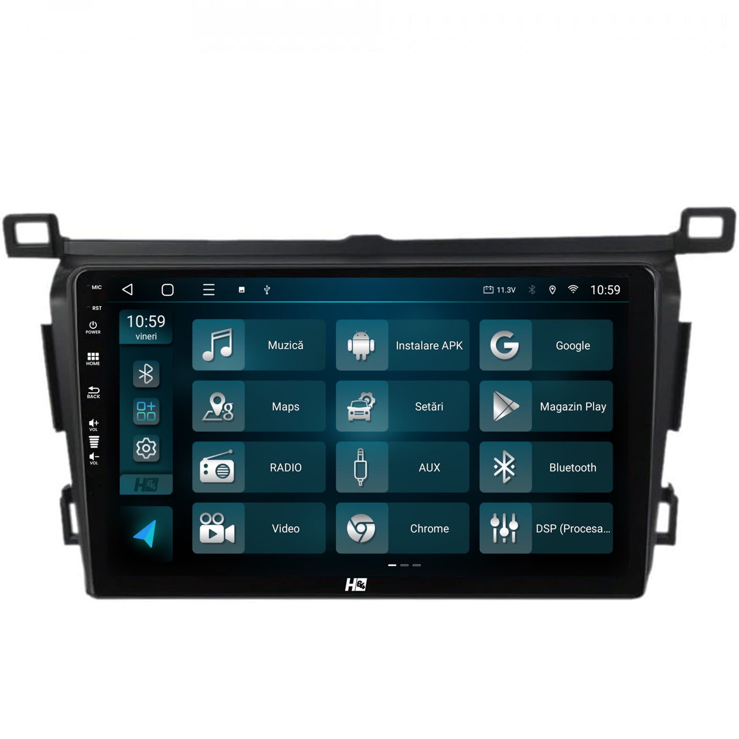 Navigatie HUB64 Toyota RAV4 (2013-2018), 8GB RAM, Android, Octacore, Slot Sim 4G, DSP, GPS, Wi-FI, Carplay, Android Auto, USB, Bluetooth, Waze, Touchscreen, 9 Inch