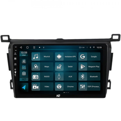 Navigatie HUB64 Toyota RAV4 (2013-2018), 8GB RAM, Android, Octacore, Slot Sim 4G, DSP, GPS, Wi-FI, Carplay, Android Auto, USB, Bluetooth, Waze, Touchscreen, 9 Inch