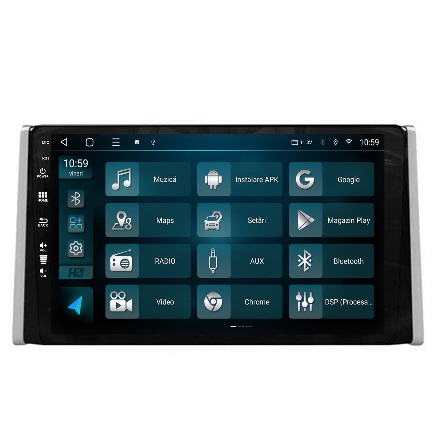 Navigatie 2K HUB64 Toyota RAV4 (2018+), 8GB RAM, Android, Octacore, Slot Sim 4G, DSP, GPS, Wi-FI, Carplay, Android Auto, USB, Bluetooth, Waze, Touchscreen, 9.5 Inch