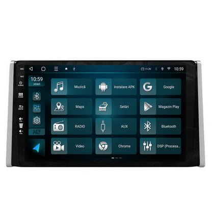 Navigatie 2K HUB64 Toyota RAV4 (2018+), 8GB RAM, Android, Octacore, Slot Sim 4G, DSP, GPS, Wi-FI, Carplay, Android Auto, USB, Bluetooth, Waze, Touchscreen, 9.5 Inch