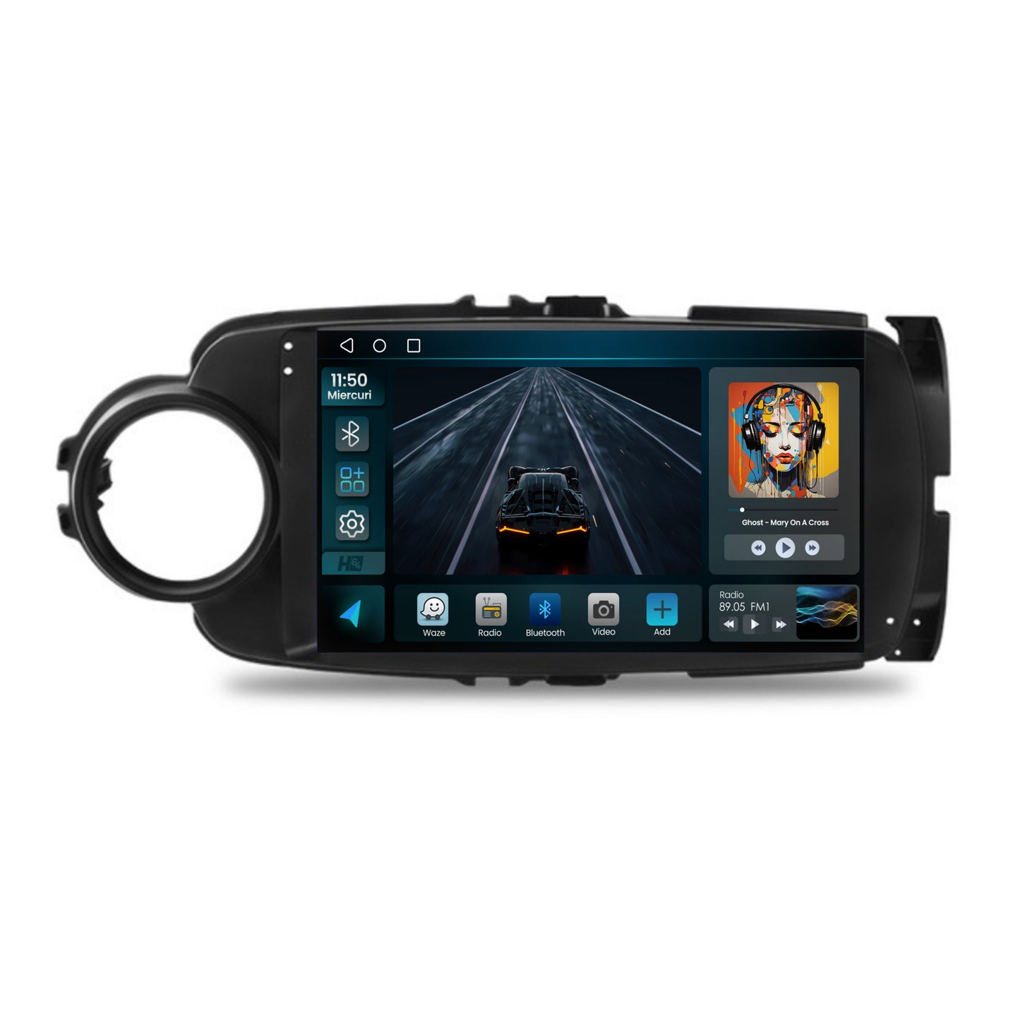 Navigatie HUB64 Toyota Yaris (2010-2018), 2GB RAM, Android, GPS, Wi-FI, Carplay, Android Auto, USB, Bluetooth, Radio, Waze, Touchscreen, 9" inch