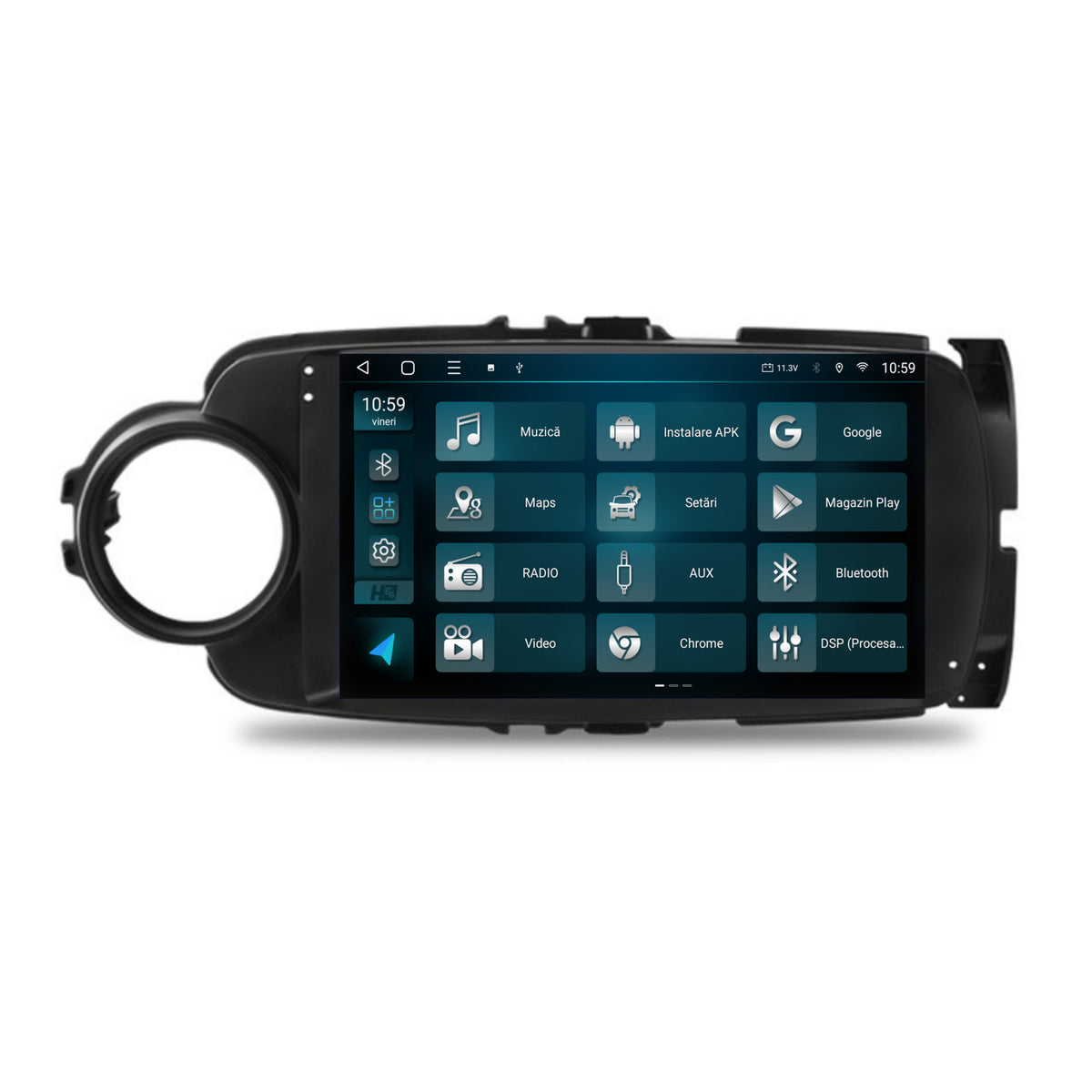 Navigatie HUB64 Toyota Yaris (2010-2018), 2GB RAM, Android, GPS, Wi-FI, Carplay, Android Auto, USB, Bluetooth, Radio, Waze, Touchscreen, 9" inch