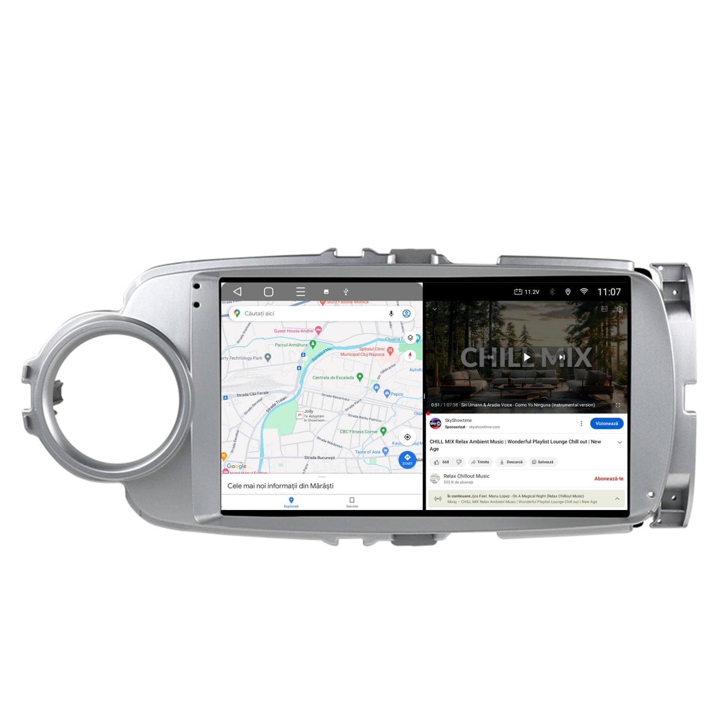 Navigatie HUB64 Toyota Yaris (2010-2018), 4GB RAM, Android, Quadcore, DSP, GPS, Wi-FI, Carplay, Android Auto, USB, Bluetooth, Waze, Touchscreen, 9 inch