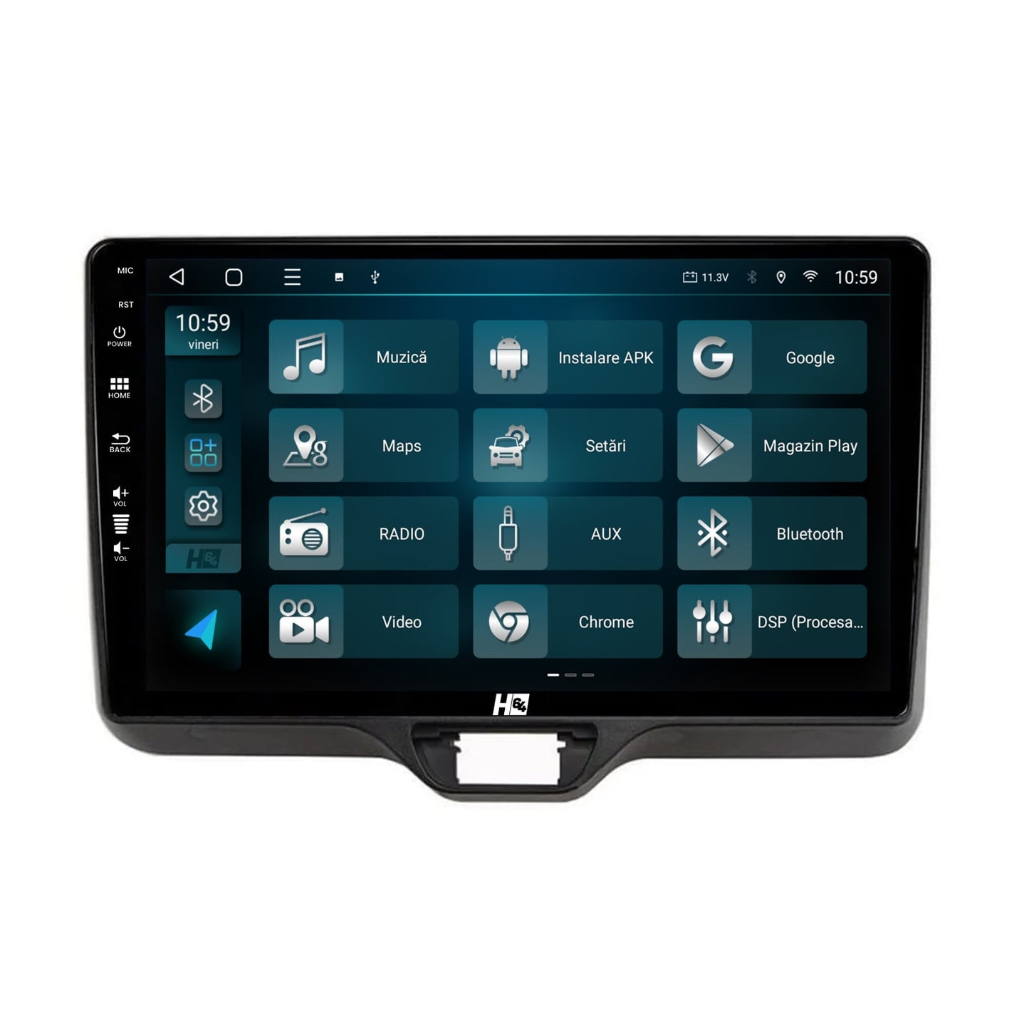 Navigatie HUB64 Toyota Yaris (2020+), 4GB RAM, Android, Octacore, Slot Sim 4G, DSP, GPS, Wi-FI, Carplay, Android Auto, USB, Bluetooth, Waze, Touchscreen, 10.1 inch