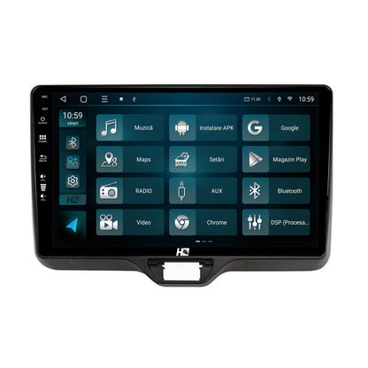 Navigatie HUB64 Toyota Yaris (2020+), 4GB RAM, Android, Octacore, Slot Sim 4G, DSP, GPS, Wi-FI, Carplay, Android Auto, USB, Bluetooth, Waze, Touchscreen, 10.1 inch