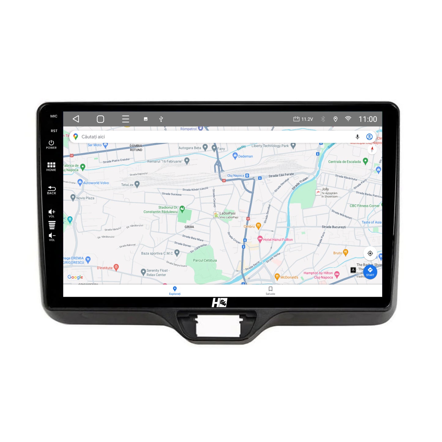 Navigatie HUB64 Toyota Yaris (2020+), 4GB RAM, Android, Quadcore, DSP, GPS, Wi-FI, Carplay, Android Auto, USB, Bluetooth, Waze, Touchscreen, 10.1 inch