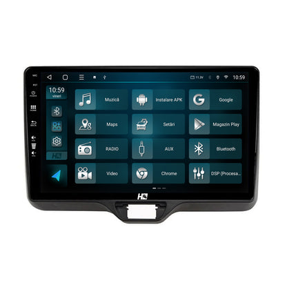 Navigatie HUB64 Toyota Yaris (2020+), 4GB RAM, Android, Quadcore, DSP, GPS, Wi-FI, Carplay, Android Auto, USB, Bluetooth, Waze, Touchscreen, 10.1 inch