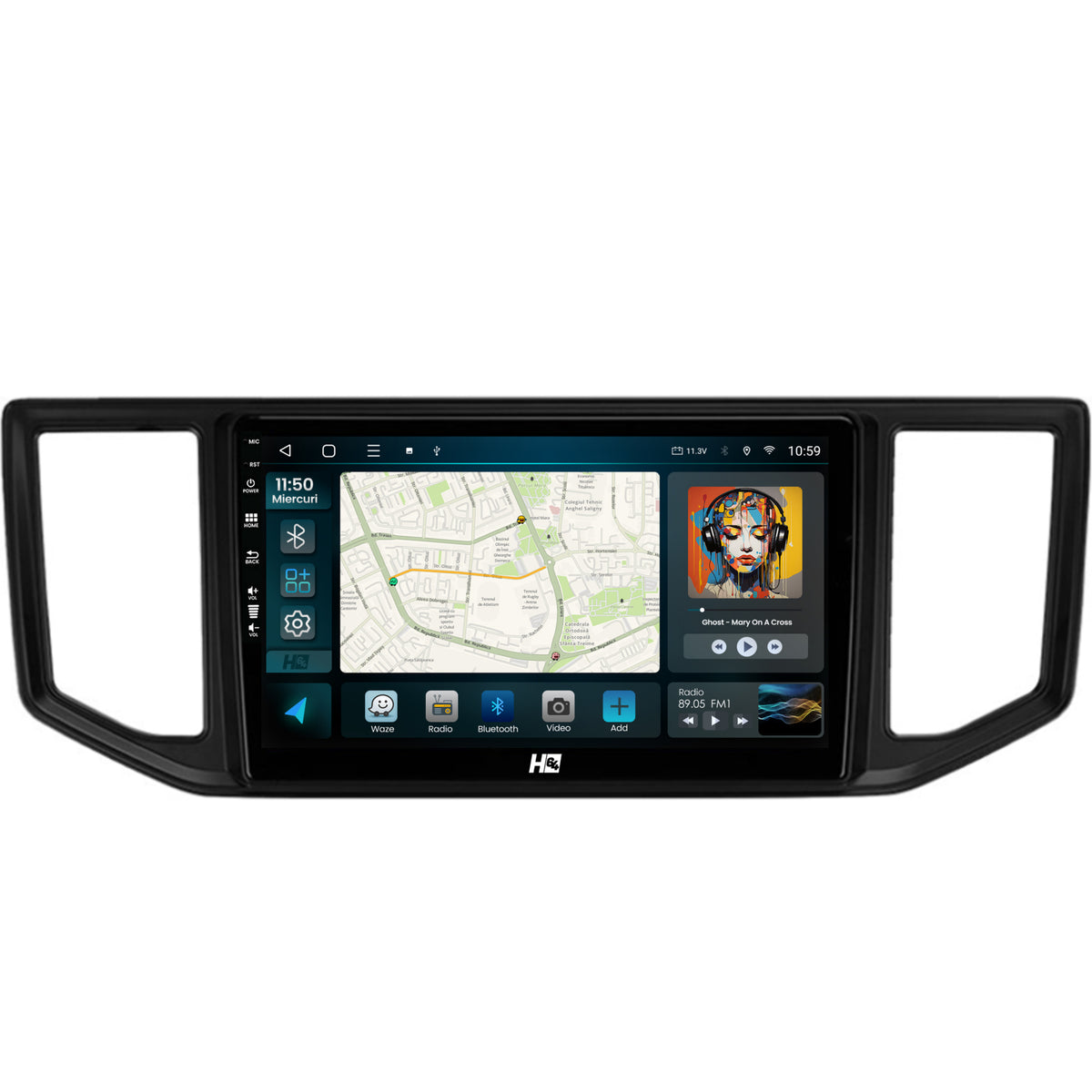 Navigatie HUB64 Volkswagen Crafter (2017+), 6GB RAM, Android, Octacore, Slot Sim 4G, DSP, GPS, Wi-FI, Carplay, Android Auto, USB, Bluetooth, Waze, Touchscreen, 10.1 Inch