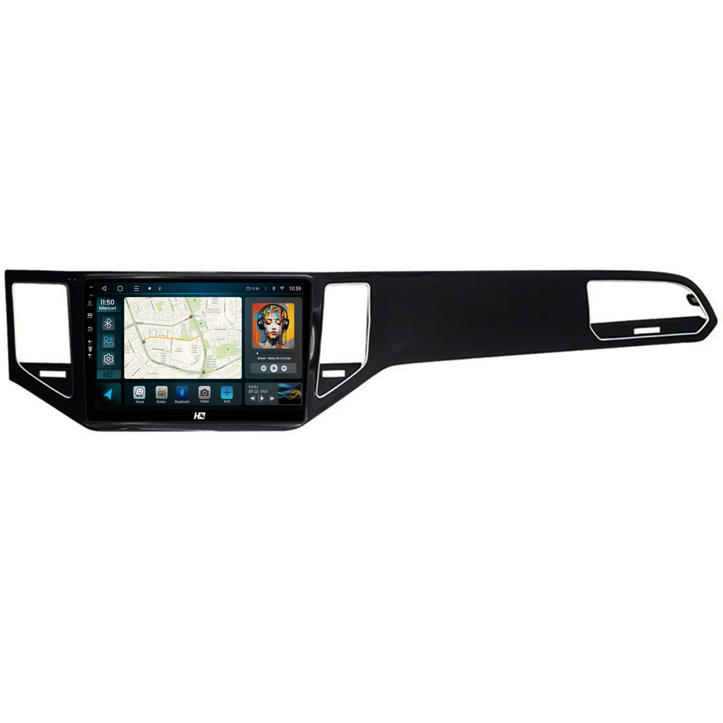 Navigatie HUB64 Golf Sportsvan (2014-2020), 6GB RAM, Android, Octacore, Slot Sim 4G, DSP, GPS, Wi-FI, Carplay, Android Auto, USB, Bluetooth, Waze, Touchscreen, 10.1 Inch