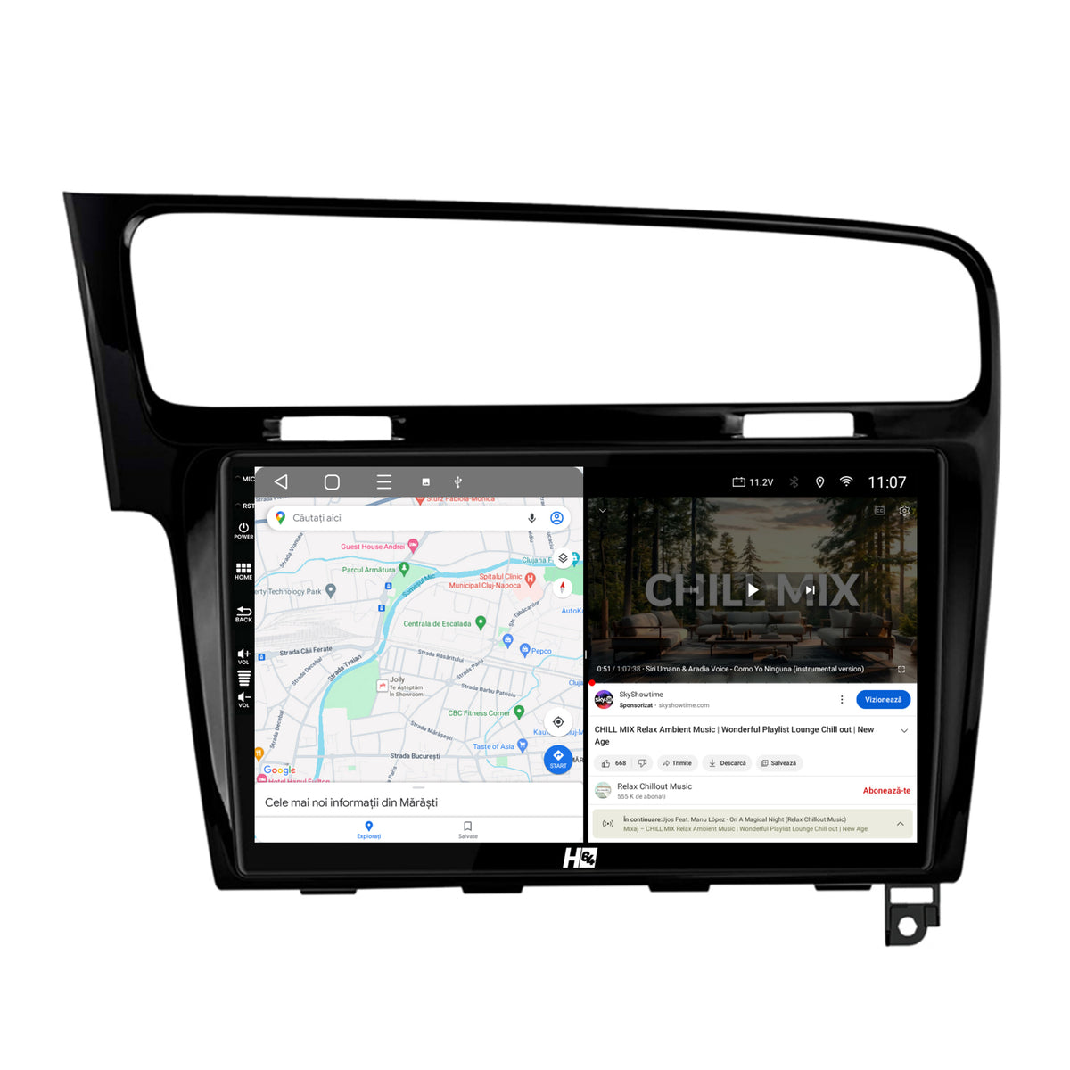 Navigatie HUB64 Volkswagen Golf 7, 2GB RAM, Android, GPS, Wi-FI, Carplay, Android Auto, USB, Bluetooth, Radio, Waze, Touchscreen, 10.1 inch