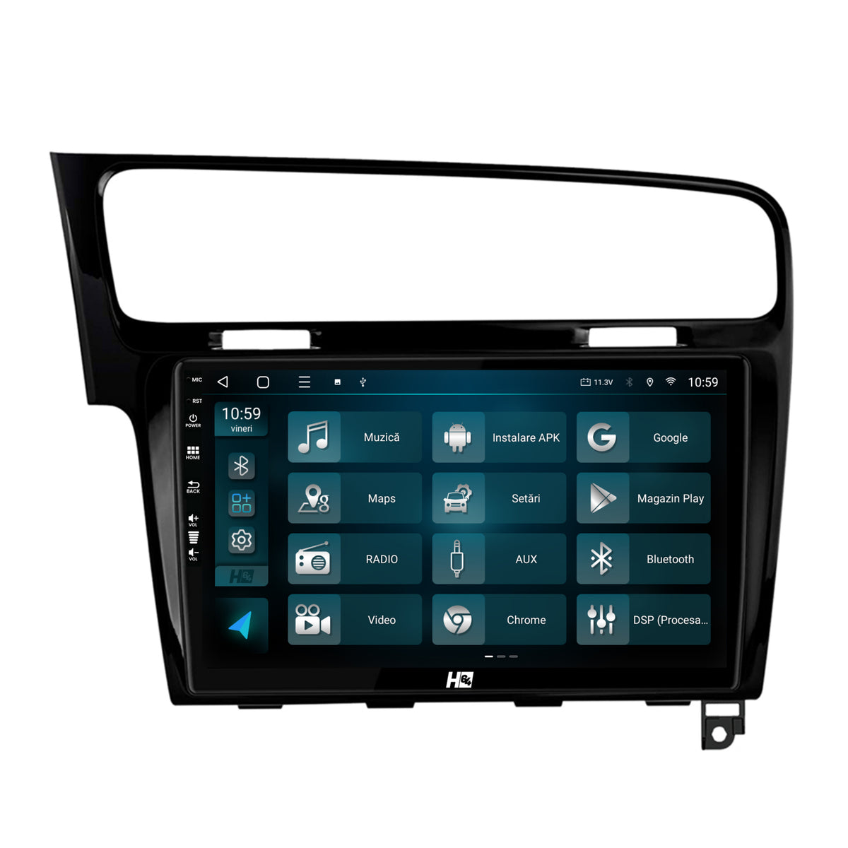 Navigatie HUB64 Volkswagen Golf 7, 4GB RAM, Android, Quadcore, DSP, GPS, Wi-FI, Carplay, Android Auto, USB, Bluetooth, Waze, Touchscreen, 10.1 Inch