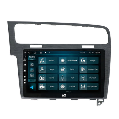 Navigatie HUB64 Volkswagen GOLF 7, 8GB RAM, Android, Octacore, Slot Sim 4G, DSP, GPS, Wi-FI, Carplay, Android Auto, USB, Bluetooth, Waze, Touchscreen, 10.1 Inch