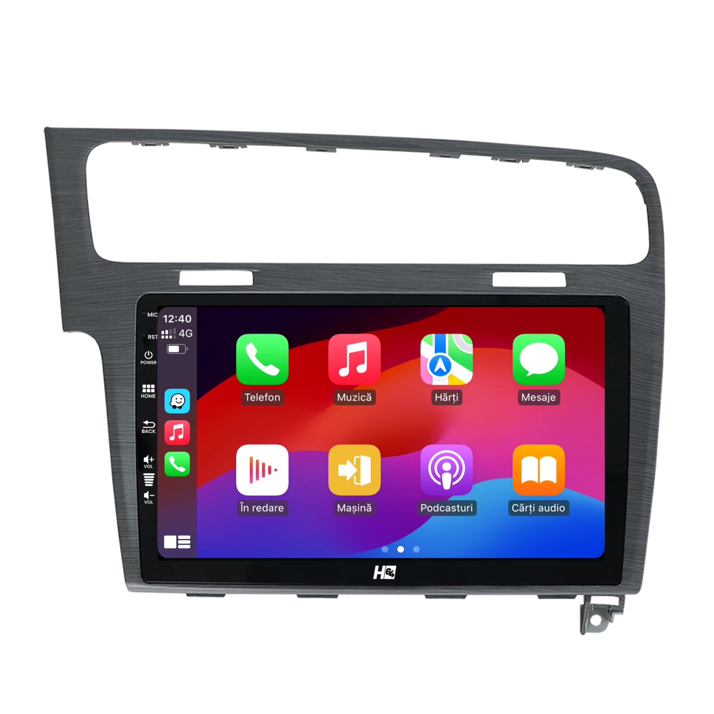 Navigatie HUB64 Volkswagen GOLF 7, 8GB RAM, Android, Octacore, Slot Sim 4G, DSP, GPS, Wi-FI, Carplay, Android Auto, USB, Bluetooth, Waze, Touchscreen, 10.1 Inch