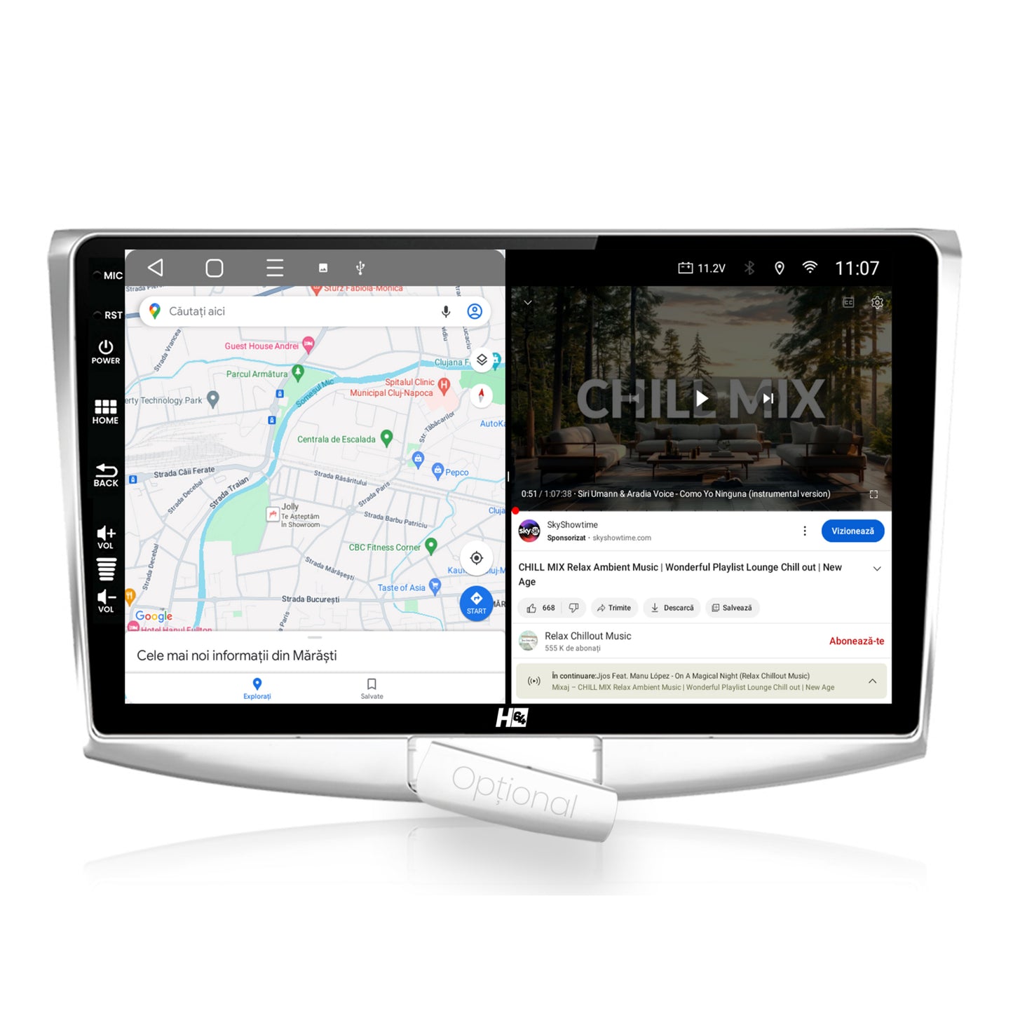 Navigatie HUB64 Volkswagen Passat B6 / B7 / CC, 2GB RAM, Android, GPS, Wi-FI, Carplay, Android Auto, USB, Bluetooth, Radio, Waze, Touchscreen, 10.1 inch