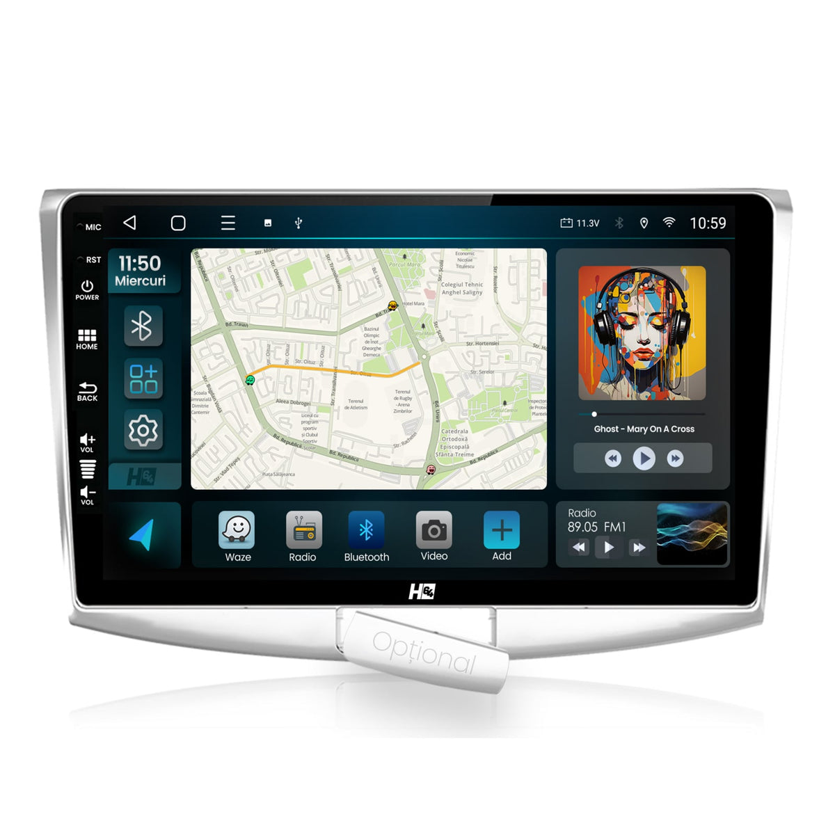 Navigatie HUB64 Volkswagen Passat B6 / B7 / CC, 4GB RAM, Android, Octacore, Slot Sim 4G, DSP, GPS, Wi-FI, Carplay, Android Auto, USB, Bluetooth, Waze, Touchscreen,, 10.1 Inch