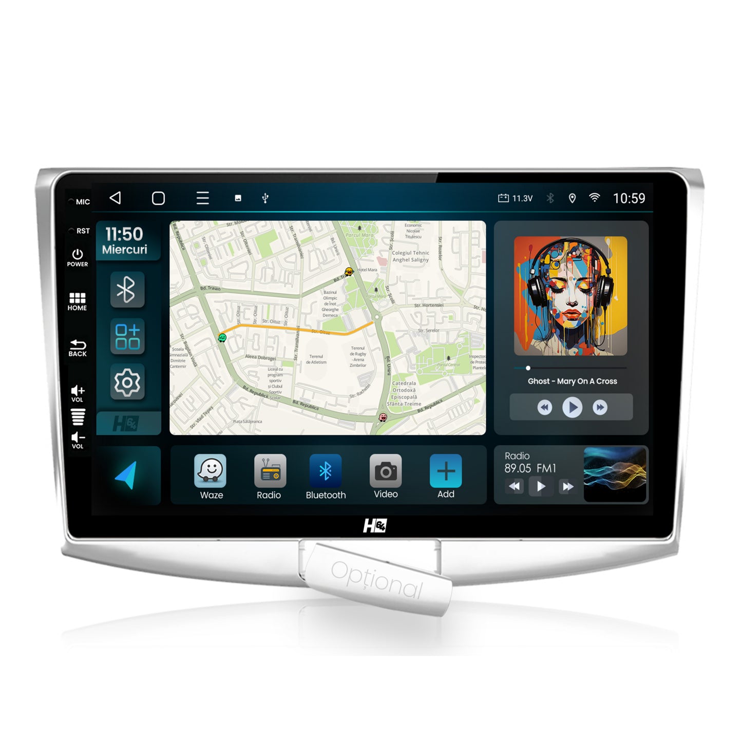 Navigatie HUB64 Volkswagen Passat B6 / B7 / CC, 8GB RAM, Android, Octacore, Slot Sim 4G, DSP, GPS, Wi-FI, Carplay, Android Auto, USB, Bluetooth, Waze, Touchscreen, 10.1 Inch