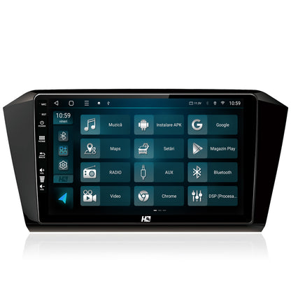 Navigatie HUB64 Volkswagen Passat B8, 8GB RAM, Android, Octacore, Slot Sim 4G, DSP, GPS, Wi-FI, Carplay, Android Auto, USB, Bluetooth, Waze, Touchscreen, 10.1 Inch