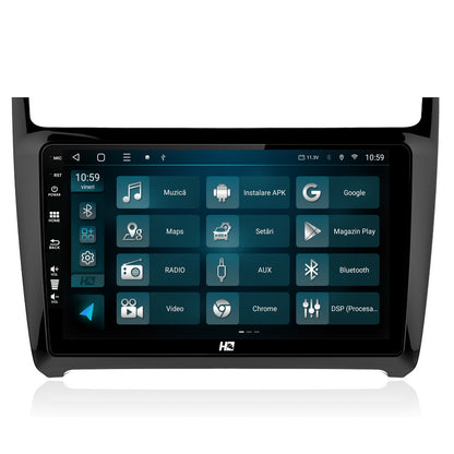 Navigatie HUB64 Volkswagen Polo (2009+), 2GB RAM, Android, GPS, Wi-FI, Carplay, Android Auto, USB, Bluetooth, Radio, Waze, Touchscreen, 9 inch