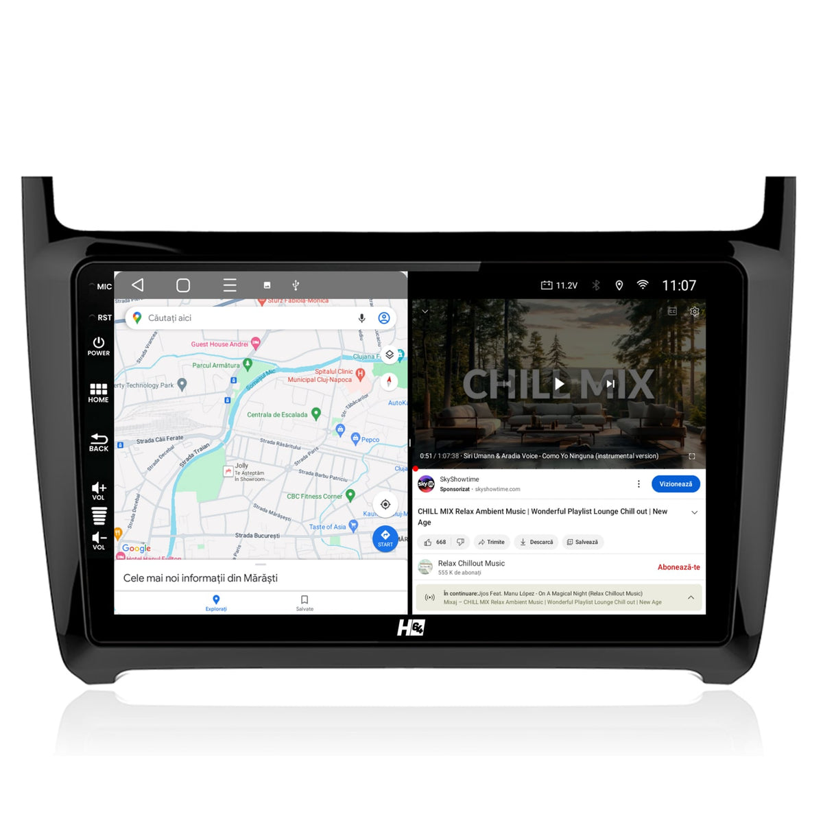 Navigatie HUB64 Volkswagen Polo (2014+), 8GB RAM, Android, Octacore, Slot Sim 4G, DSP, GPS, Wi-FI, Carplay, Android Auto, USB, Bluetooth, Waze, Touchscreen, 9 Inch