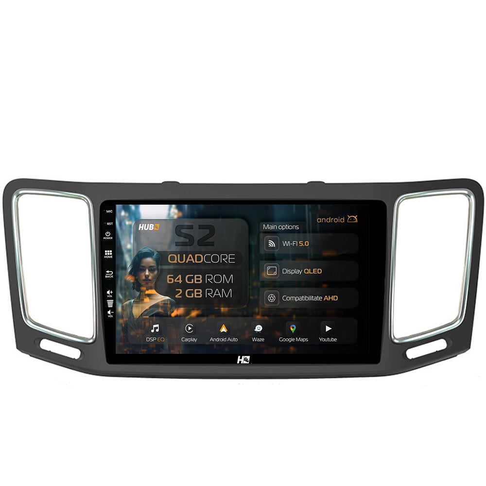 Navigatie HUB64 Volkswagen Sharan / Seat Alhambra (2010-2018), 2GB RAM, Android, GPS, Wi-FI, Carplay, Android Auto, USB, Bluetooth, Radio, Waze, Touchscreen, 9 inch