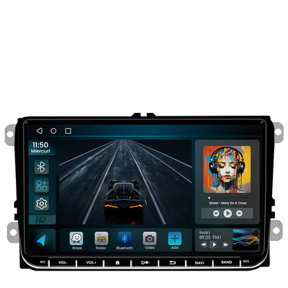 Navigatie HUB64 Volkswagen, Skoda, Seat, 2GB RAM, Android, GPS, Wi-FI, Carplay, Android Auto, USB, Bluetooth, Radio, Waze, Touchscreen, 9 inch