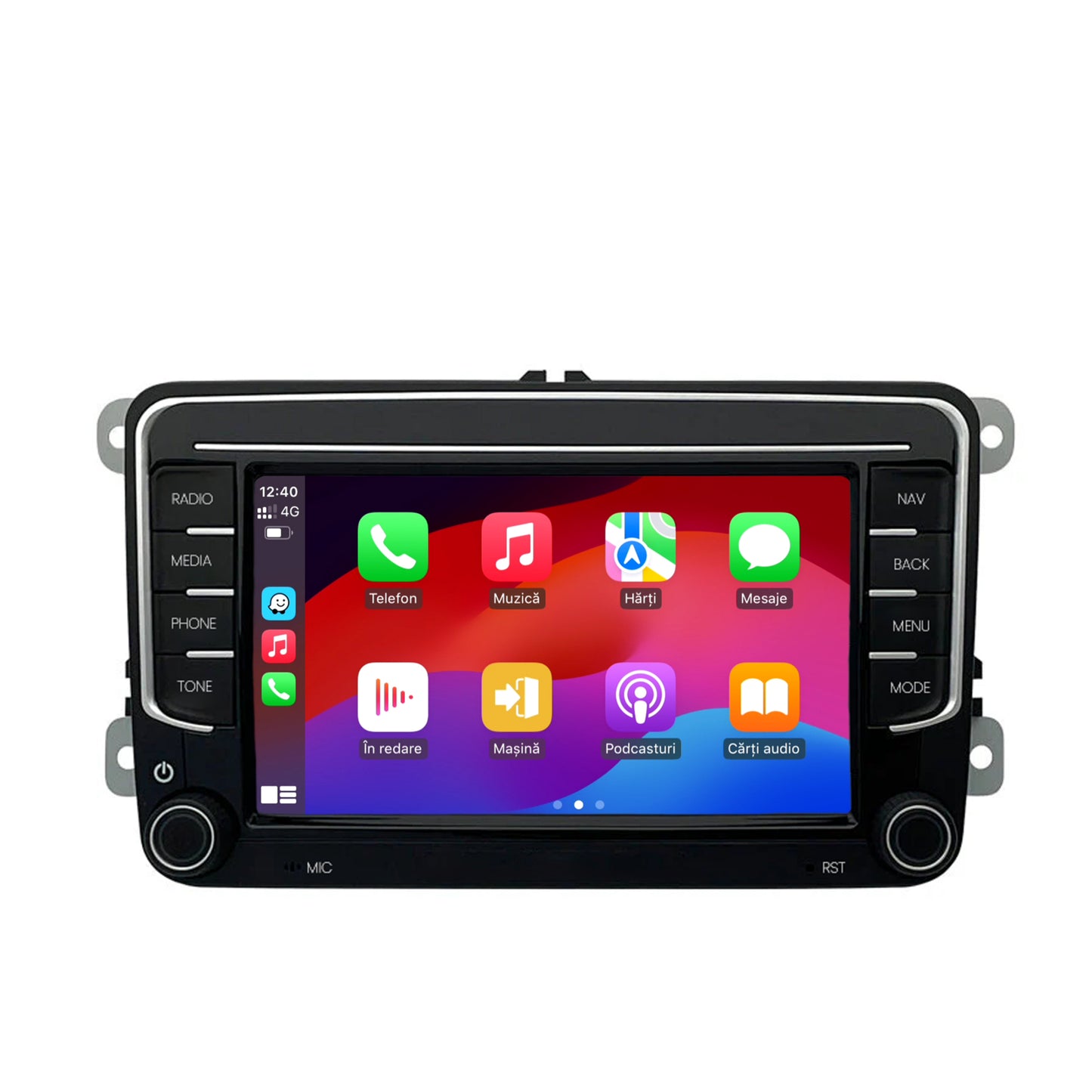 Navigatie HUB64 Volkswagen, Skoda, Seat, 2GB RAM, Android, GPS, Wi-FI, Carplay, Android Auto, USB, Bluetooth, Radio, Waze, Touchscreen, 7 inch