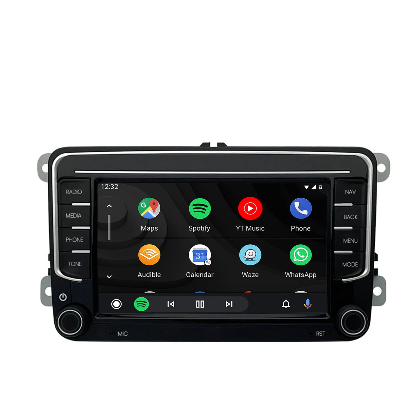 Navigatie HUB64 Volkswagen, Skoda, Seat, 4GB RAM, Android, GPS, Wi-FI, Carplay, Android Auto, USB, Bluetooth, Radio, Waze, Touchscreen, 7 inch
