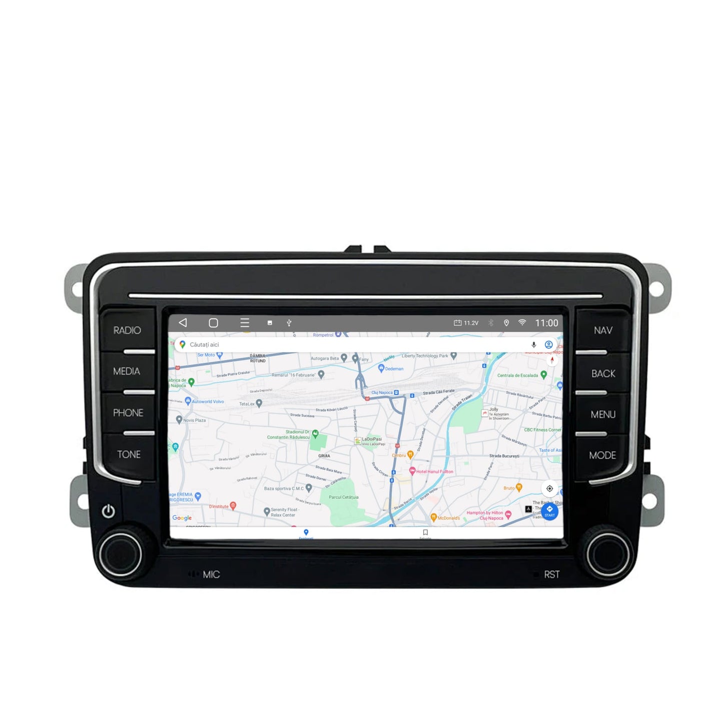 Navigatie HUB64 Volkswagen, Skoda, Seat, 4GB RAM, Android, GPS, Wi-FI, Carplay, Android Auto, USB, Bluetooth, Radio, Waze, Touchscreen, 7 inch