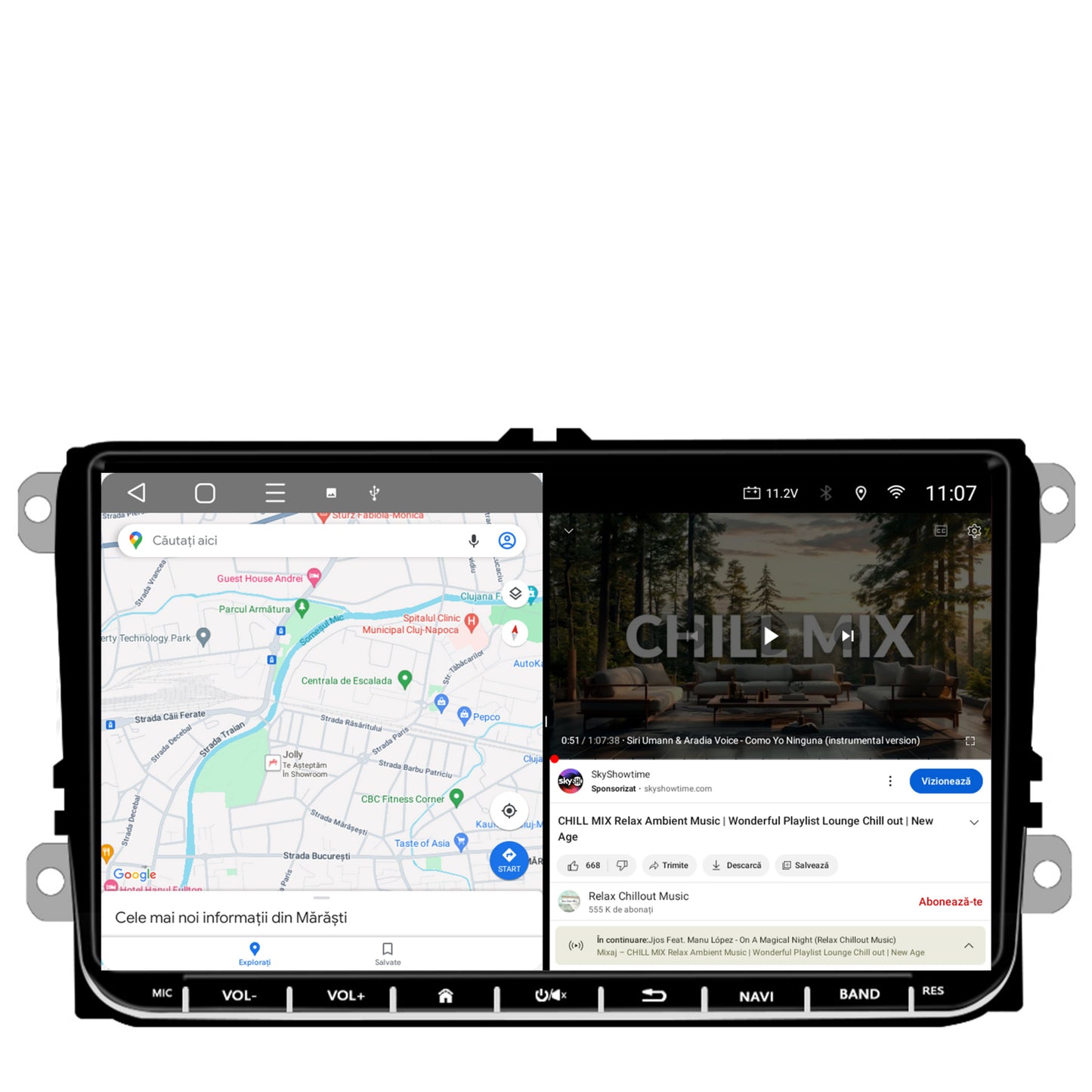 Navigatie HUB64 Volkswagen, Skoda, Seat, 4GB RAM, Android, Octacore, GPS, Wi-FI, Carplay, Android Auto, USB, Bluetooth, Radio, Waze, Touchscreen, 9 inch