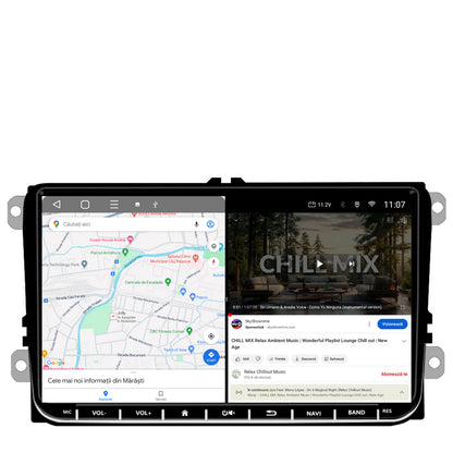Navigatie HUB64 Volkswagen, Skoda, Seat, 4GB RAM, Android, Octacore, GPS, Wi-FI, Carplay, Android Auto, USB, Bluetooth, Radio, Waze, Touchscreen, 9 inch