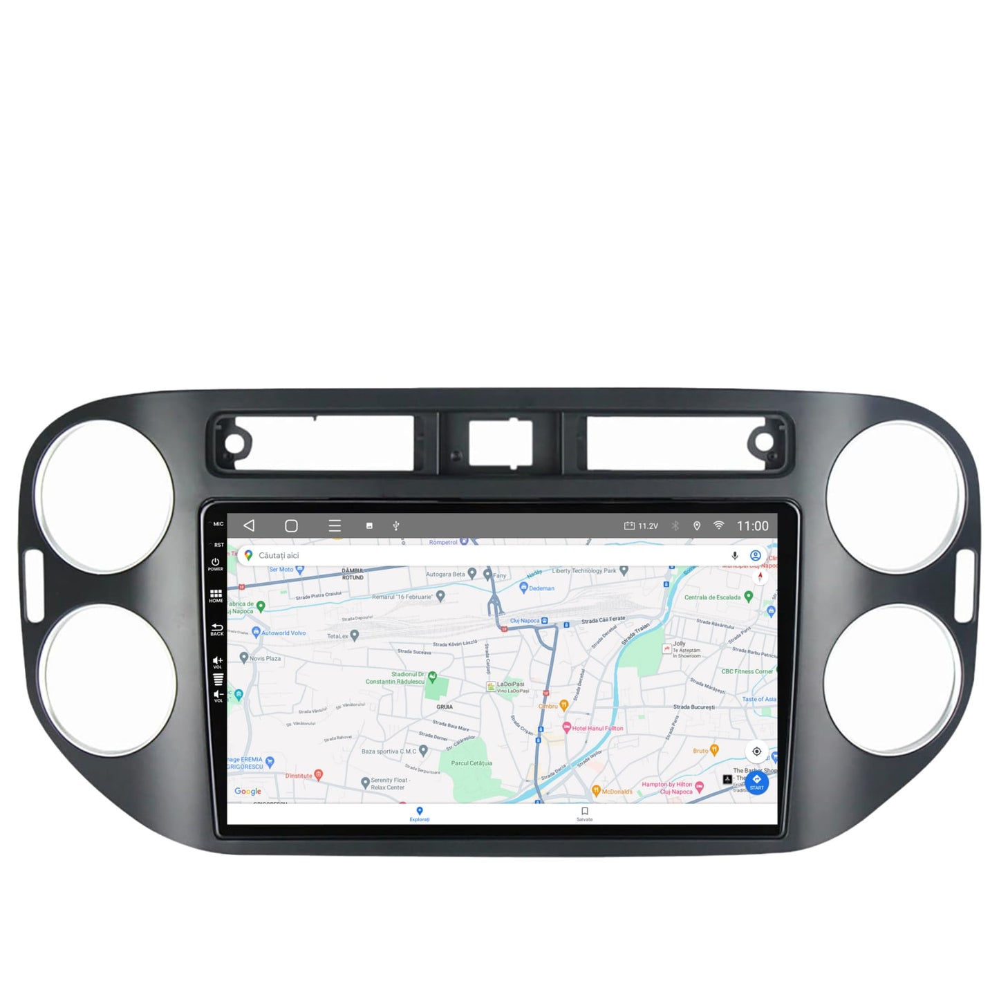 Navigatie HUB64 Volkswagen Tiguan (2010-2016), 4GB RAM, Android, Quadcore, DSP, GPS, Wi-FI, Carplay, Android Auto, USB, Bluetooth, Waze, Touchscreen, 9 inch
