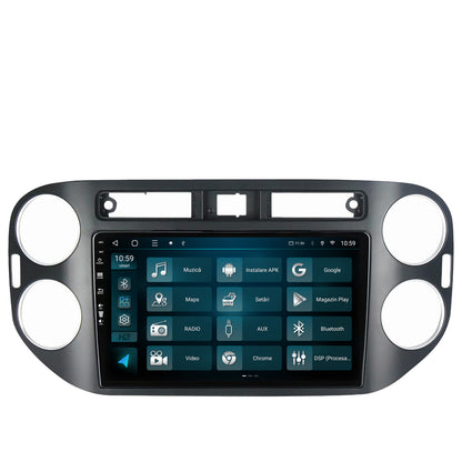 Navigatie HUB64 Volkswagen Tiguan (2010-2016), 4GB RAM, Android, Octacore, Slot Sim 4G, DSP, GPS, Wi-FI, Carplay, Android Auto, USB, Bluetooth, Waze, Touchscreen, 9 inch