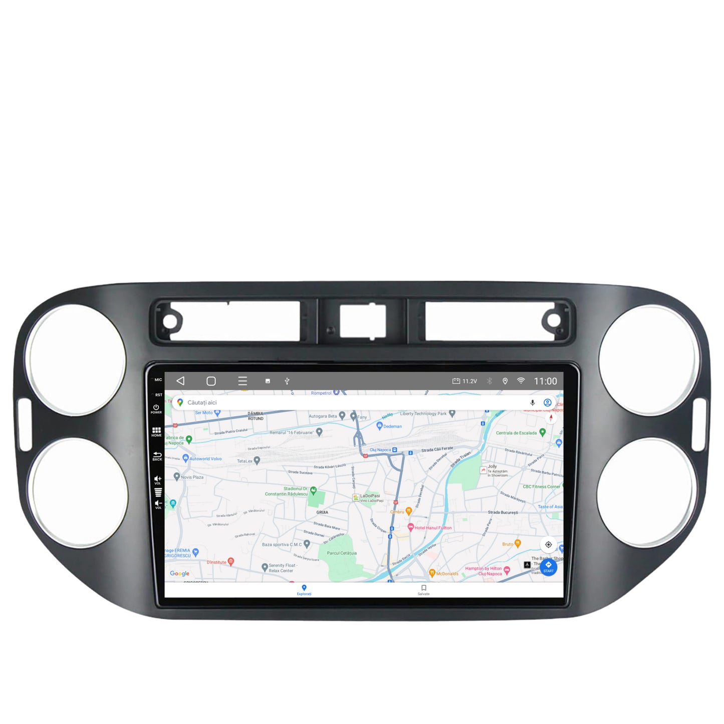 Navigatie HUB64 Volkswagen Tiguan (2010-2016), 8GB RAM, Android, Octacore, Slot Sim 4G, DSP, GPS, Wi-FI, Carplay, Android Auto, USB, Bluetooth, Waze, Touchscreen, 9 Inch
