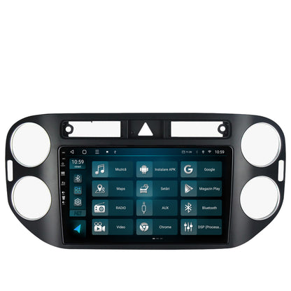 Navigatie HUB64 Volkswagen Tiguan (2008-2010) / VW Golf 5 Plus (2004-2012), 2GB RAM, Android, GPS, Wi-FI, Carplay, Android Auto, USB, Bluetooth, Radio, Waze, Touchscreen, 9 inch