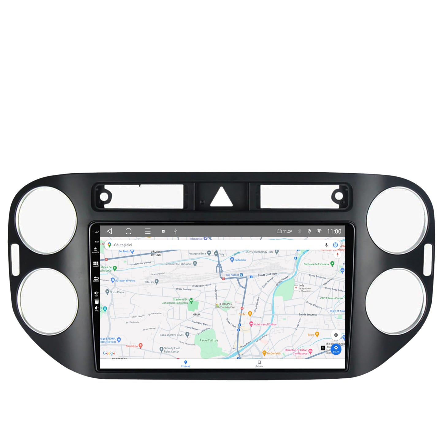Navigatie HUB64 Volkswagen Tiguan (2008-2010) / VW Golf 5 Plus (2004-2012), 2GB RAM, Android, GPS, Wi-FI, Carplay, Android Auto, USB, Bluetooth, Radio, Waze, Touchscreen, 9 inch