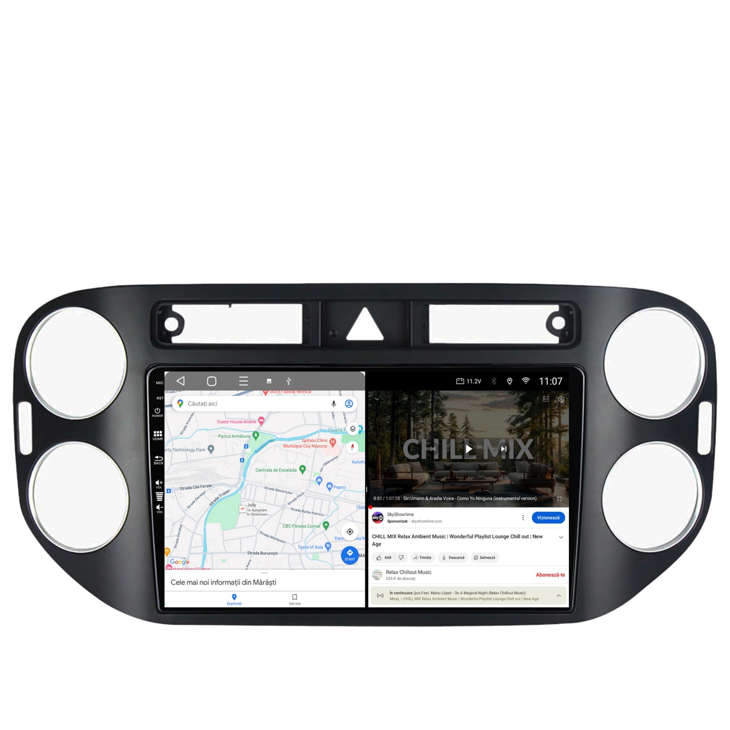 Navigatie HUB64 Volkswagen Tiguan (2008-2010) / VW Golf 5 Plus (2004-2012), 4GB RAM, Android, Octacore, Slot Sim 4G, DSP, GPS, Wi-FI, Carplay, Android Auto, USB, Bluetooth, Waze, Touchscreen, 9 inc