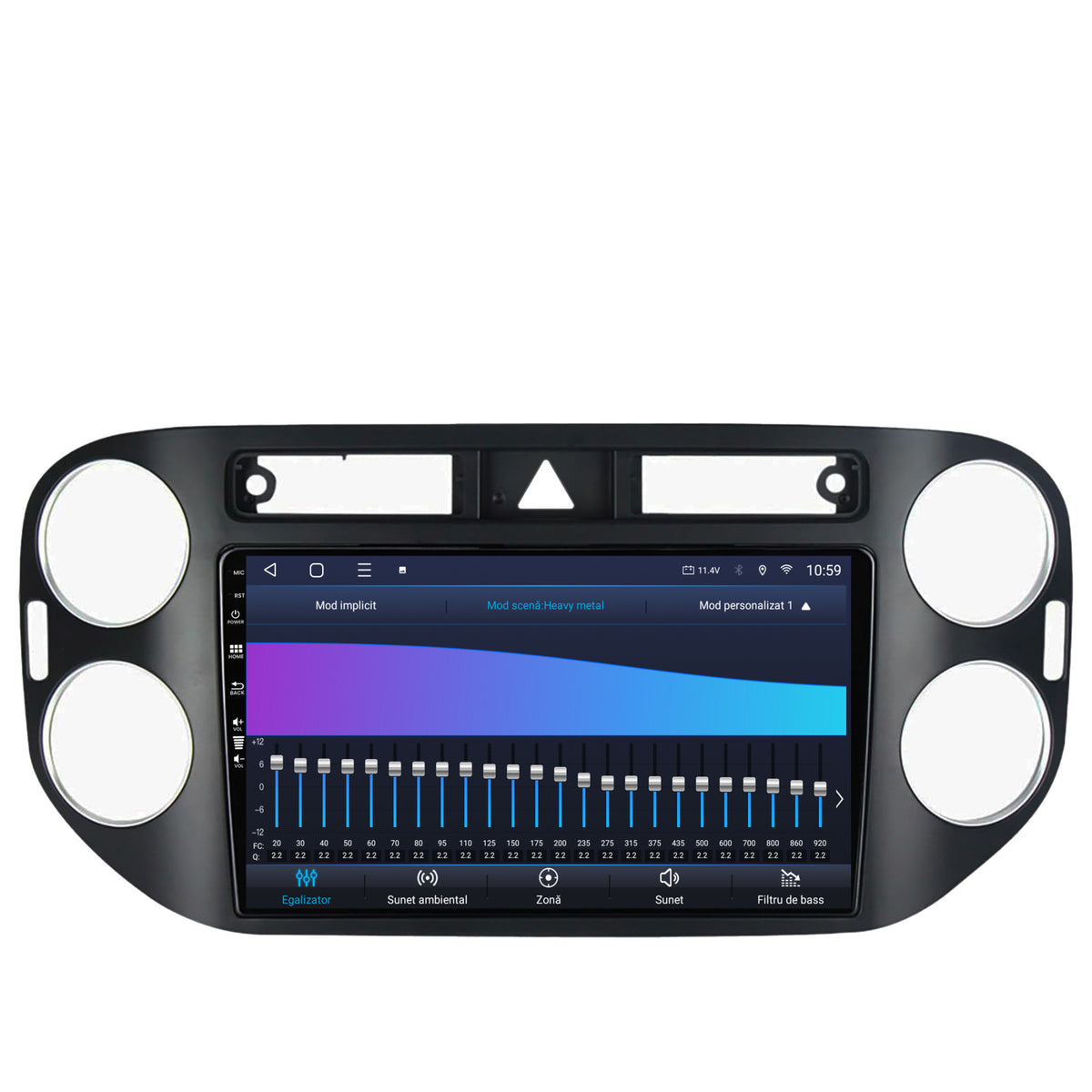 Navigatie HUB64 Volkswagen Tiguan (2008-2010) / VW Golf 5 Plus (2004-2012), 4GB RAM, Android, Octacore, Slot Sim 4G, DSP, GPS, Wi-FI, Carplay, Android Auto, USB, Bluetooth, Waze, Touchscreen, 9 inc