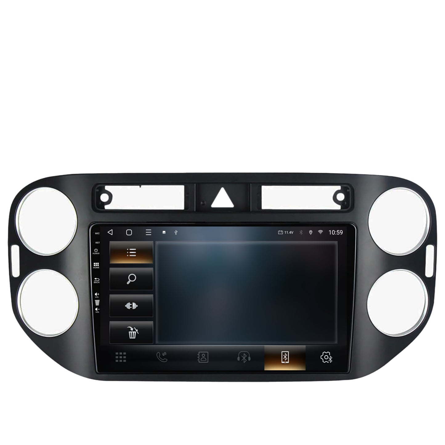 Navigatie HUB64 Volkswagen Tiguan (2008-2010) / VW Golf 5 Plus (2004-2012), 4GB RAM, Android, Quadcore, DSP, GPS, Wi-FI, Carplay, Android Auto, USB, Bluetooth, Waze, Touchscreen, 9 inch