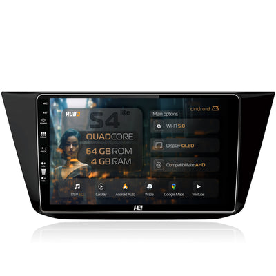 Navigatie HUB64 Volkswagen Tiguan (2016+), 4GB RAM, Android, Quadcore, DSP, GPS, Wi-FI, Carplay, Android Auto, USB, Bluetooth, Waze, Touchscreen, 10.1 Inch