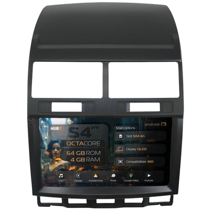 Navigatie HUB64 Volkswagen Touareg (2002-2011), 4GB RAM, Android, Octacore, Slot Sim 4G, DSP, GPS, Wi-FI, Carplay, Android Auto, USB, Bluetooth, Waze, Touchscreen, 9 inch