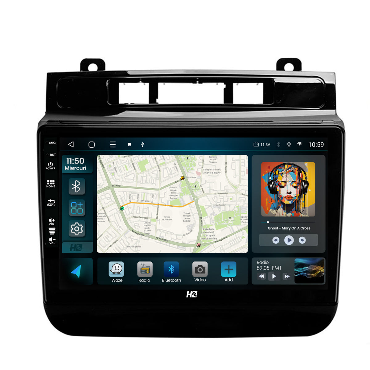 Navigatie HUB64 Volkswagen Touareg (2010-2018), 8GB RAM, Android, Octacore, Slot Sim 4G, DSP, GPS, Wi-FI, Carplay, Android Auto, USB, Bluetooth, Waze, Touchscreen, 9 Inch