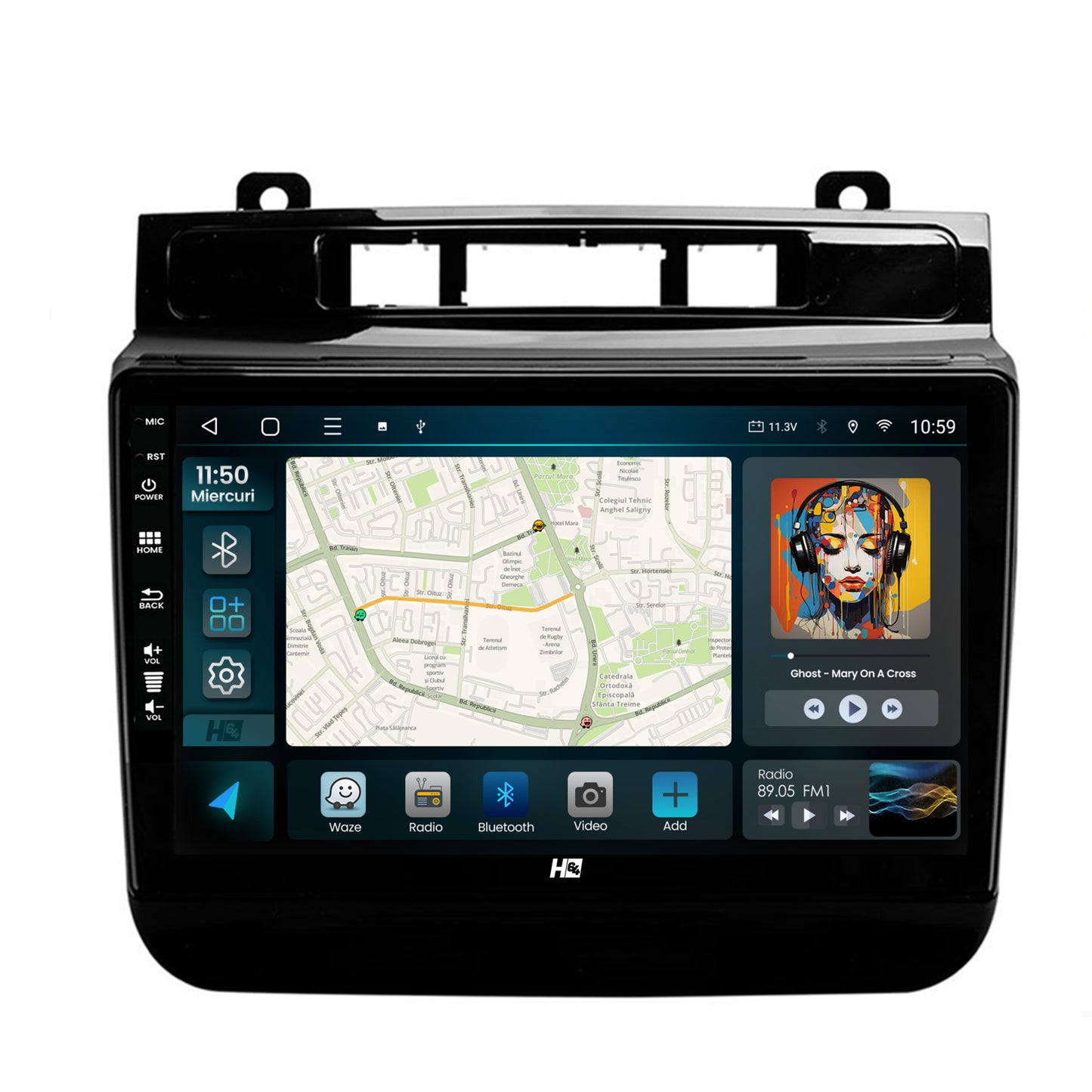 Navigatie HUB64 Volkswagen Touareg (2010-2018), 8GB RAM, Android, Octacore, Slot Sim 4G, DSP, GPS, Wi-FI, Carplay, Android Auto, USB, Bluetooth, Waze, Touchscreen, 9 Inch
