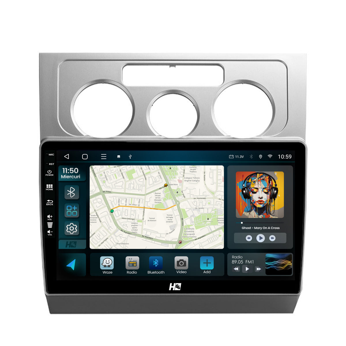 Navigatie HUB64 Volkswagen Touran (2003-2010), 2GB RAM, Android, GPS, Wi-FI, Carplay, Android Auto, USB, Bluetooth, Radio, Waze, Touchscreen, 10.1 inch