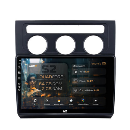 Navigatie HUB64 Volkswagen Touran (2003-2010), 2GB RAM, Android, GPS, Wi-FI, Carplay, Android Auto, USB, Bluetooth, Radio, Waze, Touchscreen, 10.1 inch